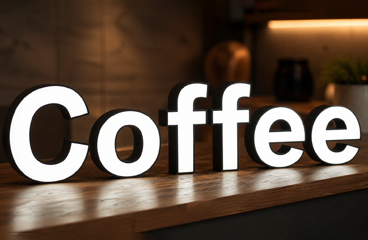 Inicio letras 3d cafetería 368 x 240